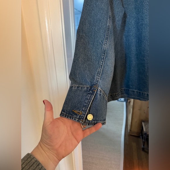 GAP Blue Denim Jacket with Dark Blue Corduroy Collar - Picture 6 of 8